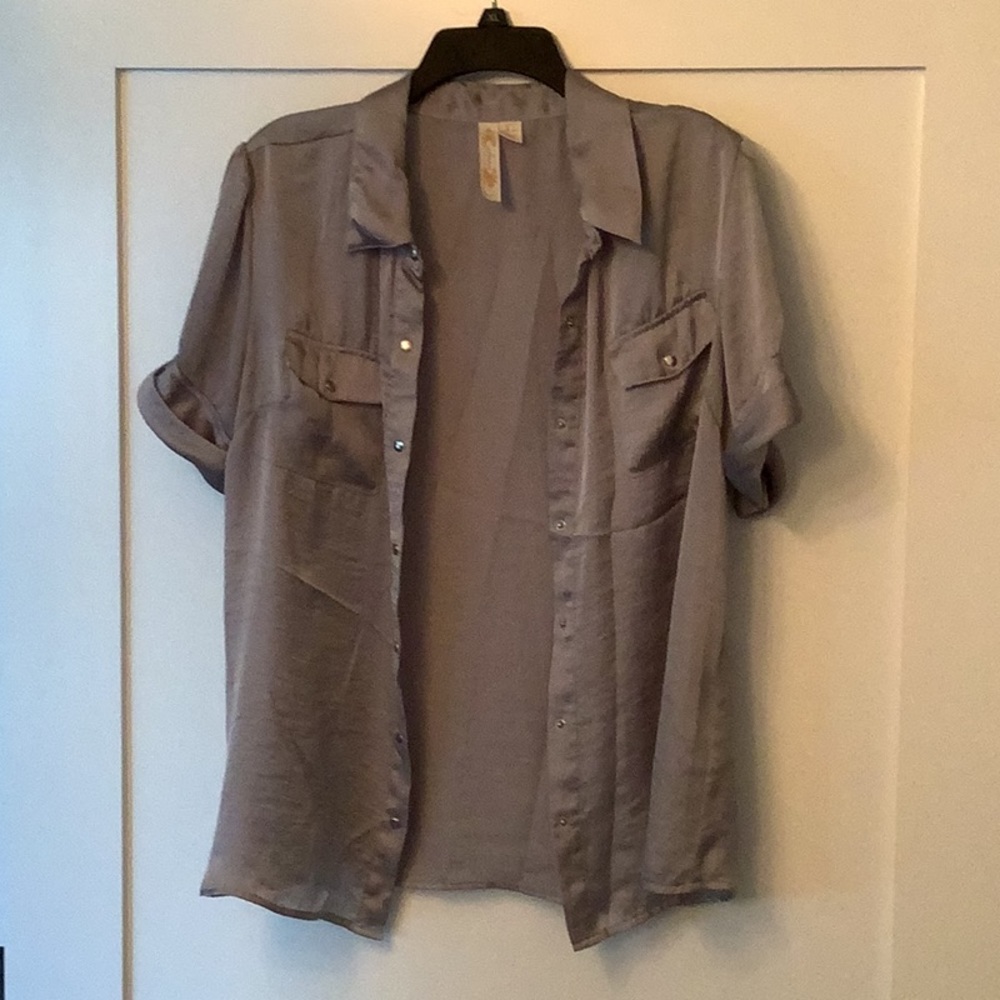Silver Button up Shirt